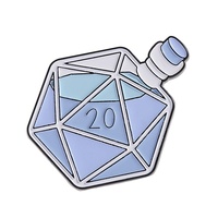 Pin Enamel Dadu Kustom D20, Pin Logam untuk Kerah, Hadiah Game Fantasi, Produsen Lencana Koleksi