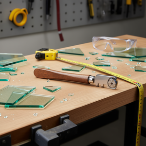 Coupe-verre avec manche en bois et roue réglable pour une coupe précise - Product Image 3