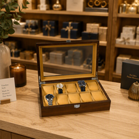 Kotak Kemasan Jam Tangan Kayu Buatan Tangan dengan Logo Terukir Laser untuk Perhiasan Jam Tangan dan Hadiah Premium