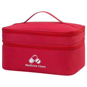 Bolsa de Almacenamiento de Medicamentos de Doble Capa, Organizador de Primeros Auxilios Portátil de Oxford, Botiquín de Viaje con Cierre para el Hogar y Hospital - Product Image 4