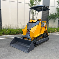 Mini Compact Skid Steer Loader Tipe Ride-on dengan Hidrolik Tambahan Bersertifikasi CE untuk Pekerjaan Kebun Perkebunan, Skid Steer Track Kecil