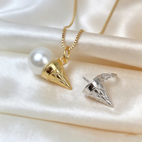 Pendentif en argent S925 sur le thème de Noël, breloque en forme de cornet de glace, compatible avec les perles rondes de 9 à 13 mm, fabrication artisanale de bijoux, accessoires cadeaux