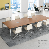 Table de conférence moderne avec plateau en bois pour salle de réunion de bureau
