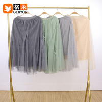 Rok Wanita Bekas Campuran Bahan Mesh, Tulle, dan Rajut, Ukuran Midi, Kondisi Bersih,  Geryon Vintage Summer Adults,  Grosir,  Ekspor,  Dalam Bale