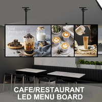 Panneau de menu de restaurant LED avec cadre en aluminium, publicité en acrylique, boîte à lumière rétroéclairée LED ultra-mince