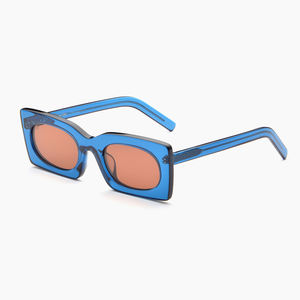 Lunettes de soleil rectangulaires rétro à lentille ronde, colorées, personnalisées, Logo OEM - Product Image 2