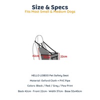Siège de voiture pliable pour chien, lit de voyage portable pour petits et moyens chiens avec sangle réglable et côtés surélevés