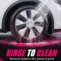 Nettoyant pour pneus et jantes en mousse rose, élimination puissante des taches, nettoyage en profondeur, restaure une finition noire comme neuve pour les pneus