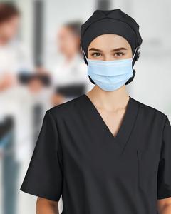 Casquette de travail ajustable en satin doublé avec boutons, lien élastique à nouer, bandeau anti-transpiration, unisexe, pour infirmières et chirurgiens, pour femmes - Product Image 2
