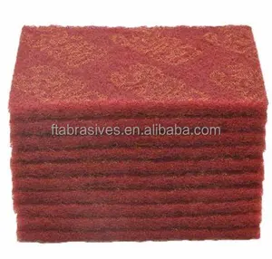 6*9inch 3M 7447 Chất lượng cao không dệt Maroon cọ rửa pad chà nhám miếng bọt biển