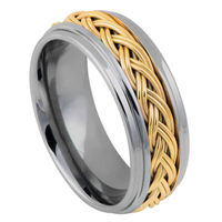 Bague pour homme plaquée or 18 carats incrustation carbure de tungstène corne de cerf en velours alliances de luxe pour homme et femme