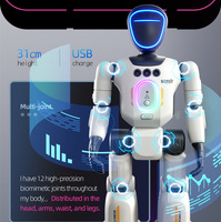 Robot Inteligente para el Hogar con Control por Voz, Programación, Baile, Grabación, Luces, Sensor de Gestos, Plástico, Funciona con Batería