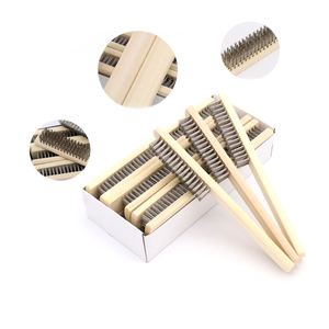 <span class=keywords><strong>Brosse</strong></span> en fil d'acier à long manche en bois naturel nettoyant la <span class=keywords><strong>brosse</strong></span> métallique de surface métallique avec l'élimination de la rouille - Product Image 5