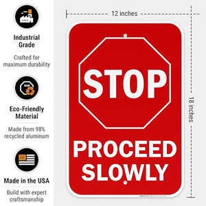 Segnaletica di sicurezza stradale comune in alluminio per la vendita non Anti Skid 12 pollici 18 pollici riflettente Stop procedere segni lenti - Product Image 3