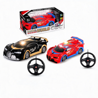 Voiture de sport télécommandée led, 2 canaux, lumière 3D, télécommande, volant, grande vitesse, jouets, pour enfants, échelle 1:20
