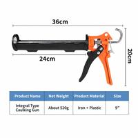 TEBAK One-Piece Industrial Grade Structural Caulk Gun, Alat Pengisi Sambungan Manual dengan Pemotong Lem Otomatis untuk Dekorasi