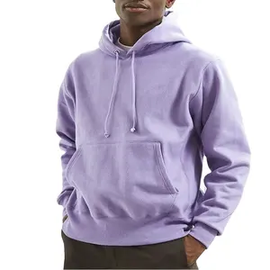 Custom high quality men's clothing plain sports reverse weave hoodie pullover sweatshirt with pocket coats