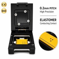 Venta al por mayor de fábrica: Soporte de prueba IC de paso de 0.2mm, tipo concha, giratorio, manual, con ajuste por presión, para pruebas de chips semiconductores, con elastómero.
