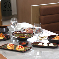 Vaisselle en céramique moderne en gros, assiettes à sushi, à dessert, à dîner, de 10/12 pouces, pour la restauration, vaisselle de table pour restaurant commercial