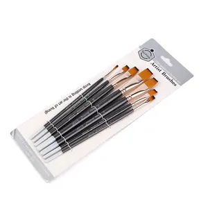 7 Acryl Stift Set Premium Holzstange Flach kopf Kunst Studio Mal stift Student Aquarell Pinsel Set Ölgemälde Pinsel Set