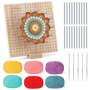 Planche de blocage en bois de 18mm, faite à la main, écologique, excellents cadeaux pour tricoter les carrés de <span class=keywords><strong>crochet</strong></span> et de grand-mère avec des chevilles - Product Image 3