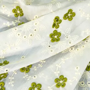 Recién llegado de fábrica bordado personalizado fibra Natural leche seda Material bordado encaje tela boda invitados vestidos señoras mujeres