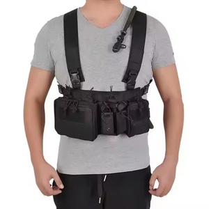 <b>Black</b> Waterproof Tactical Vest Oxford <b>Cloth</b> with Chest Bag for Outdoor Shooting Sports Safety Waterproof and Durable - Product Image 5