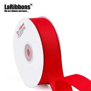 Custom LaRibbons Recycled Polyester/Cotton <b>Red</b> Grosgrain Ribbon 1-1/2 Inch Solid Color Woven <b>Glitter</b> Printed Single Face Vietnam - Product Image 1