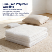 Ouate en polyester thermocollée 300 GSM sans colle, garnissage souple et durable, largeur 220 cm, rouleau de 50 m, personnalisable OEM, fourniture GSM