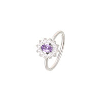 Populaire Nouveau 18k Plaqué Or Zircon En Acier Inoxydable Anneau Fleur Cercle Haute Qualité À La Mode Ins Exquis Bijoux Anneau
