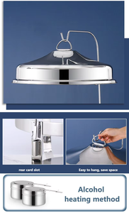 Lüks asılı menteşeli kapak reşo büfe Catering otel büyük kapasiteli paslanmaz çelik 8L yuvarlak gıda hizmet isıtıcı - Product Image 5