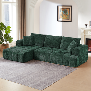 Corduroy Modular L-Shape <b>Foldable</b> Convertible <b>Sofa</b> Compressed Sponge Vacuum Packaging Boneless Design for Living Room Hotel Use - Product Image 1