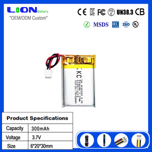 Batteria LN agli Ioni <span class=keywords><strong>di</strong></span> <span class=keywords><strong>Litio</strong></span> 602030 3.7V 300mAh, Batteria Lipo per Altoparlanti e Smartwatch, Certificazione KC - Product Image 1