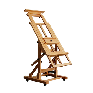 Giá vẽ gỗ beech cao cấp chuyên nghiệp, chất lượng hàng đầu năm 2025, kích thước lớn, hai cần điều khiển, bốn bánh xe. - Product Image 1