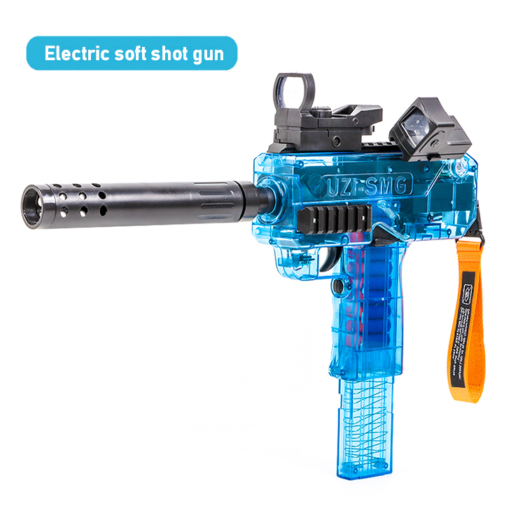 2021 популярная модель Bule прозрачный высокоскоростной пусковой механизм Uzzi с батарейным питанием мягкий пулемет игрушечный пистолет