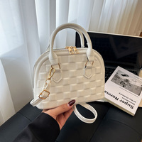 Sac à main matelassé en PU pour femme avec fermeture éclair, sac à bandoulière compact pour les sorties quotidiennes