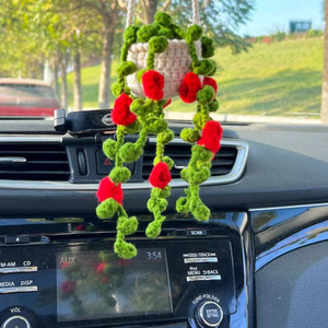Vente chaude crochet à la main orchidée plante en <span class=keywords><strong>pot</strong></span> nouvelle voiture ornement suspendu pour les Occasions Halloween remise des diplômes fête des mères pâques - Product Image 5