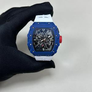 High-quality Blue Carbon Fiber <b>Skeletonized</b> Business Men's <b>Watch</b> <b>Automatic</b> Mechanical <b>Watch</b> - Product Image 5