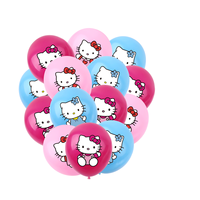 Украшения для дня рождения Hello Kitty, 12 дюймов, латексные воздушные шары с рисунком Hello Kitty, товары для вечеринок для девочек