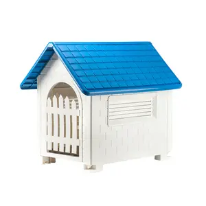 Dog House Outdoor Plastic Kennel Dog Home Log Cabin Insulated Shelter for Cat Rabbit Small Animals