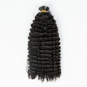 Extensiones de Cabello Humano Rizado Kinky 3B3C con Punta K para Mujeres Negras, 10-30 Pulgadas, Venta al Por Mayor - Product Image 1