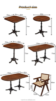 Chaise de salle à manger en bois de rotin rétro Offre Spéciale Zone de négociation commerciale Restaurant Café Table et chaises en bois massif Meubles