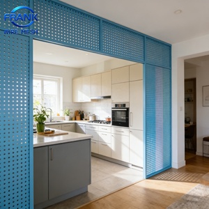 Tôle métallique perforée bleue décorative moderne pour cloison <span class=keywords><strong>de</strong></span> cuisine / séparation d'espace <span class=keywords><strong>de</strong></span> salon / design d'intérieur résidentiel - Product Image 1