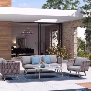 Meilleures ventes : Ensemble <span class=keywords><strong>de</strong></span> canapés <span class=keywords><strong>de</strong></span> conversation en rotin <span class=keywords><strong>tressé</strong></span> moderne pour mobilier <span class=keywords><strong>de</strong></span> patio, idéal pour les zones <span class=keywords><strong>de</strong></span> détente extérieures des complexes hôteliers - Product Image 4