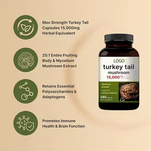 Capsules de champignons Turkey Tail biologiques et véganes en marque privée pour soutenir le système immunitaire et améliorer les fonctions cognitives - Product Image 4