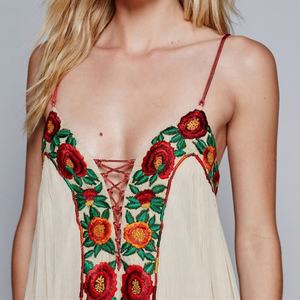 Robes longues maxi bohèmes pour femmes, été, broderie, sexy, jupe en dentelle, vêtements de plage hippie, robe de fête STb-0462 - Product Image 3