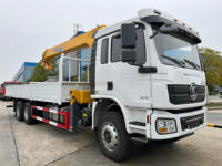 Camion lourd Shacman L3000 6x4 à 10 roues avec grue télescopique à bras droit montée sur camion
