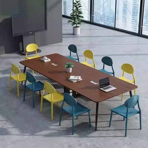 Muebles de oficina de madera de estilo moderno, mesa de conferencias, combinación de sillas de esquina para la escuela, formación hospitalaria para el lugar de trabajo moderno