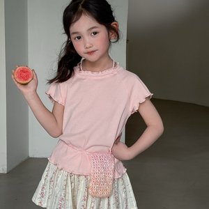 Snail Bobo Girls Floral Pleated Shorts High Waist Breathable Summer Outfit For Children Fashion Skirt - Product Image 3