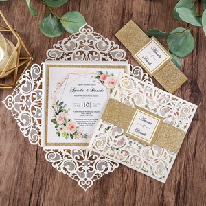 Tarjetas de invitación de boda de estilo real, sobres de lujo, venta al por mayor - Product Image 1